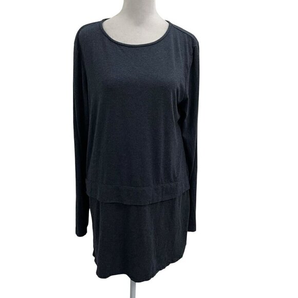 Cut Loose Layered Tunic Top Knit Long Sleeve Lagenlook Navy Blue size Medium - Picture 1 of 5